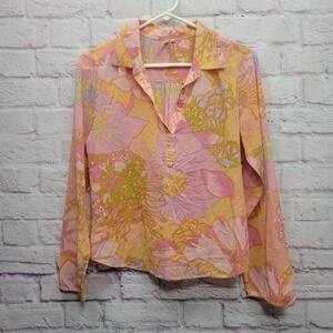 Moth Anthropologie Floral Collared Blouse M Lightweight Soft Girl Fairy Cottage